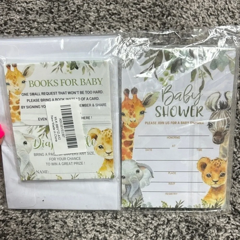 Baby Shower Invitation, Books for baby, Diaper Raffle
